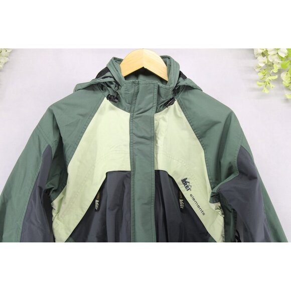 REI Elements Women's Hooded Full Zip Outdoor Jacket Multi Green Sz XS - Picture 4 of 9